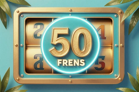 50-Freispiele-Kachel mit goldenen Slot-Walzen, OnlySpins Casino Montags-Reload