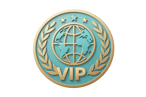 Turquoise-goldenes VIP-Abzeichen der Earth-Stufe im OnlySpins VIP-Programm