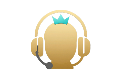Goldenes Headset-Symbol mit Krone f&uuml;r den pers&ouml;nlichen VIP-Manager bei OnlySpins
