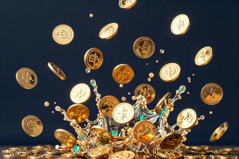 Spritzende goldene Jackpot-M&uuml;nzen, OnlySpins Casino Echtgeld Gewinne